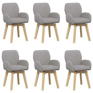 vidaXL Okretne blagovaonske stolice 6 pcs Boucl&eacute; Svjetlosiva