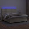 vidaXL Krevet box spring s madracem LED krem 180x200cm od umjetne kože