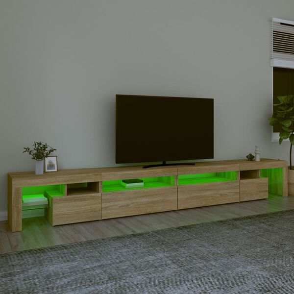 vidaXL TV ormarić s LED svjetlima boja hrasta sonome 290x36,5x40 cm