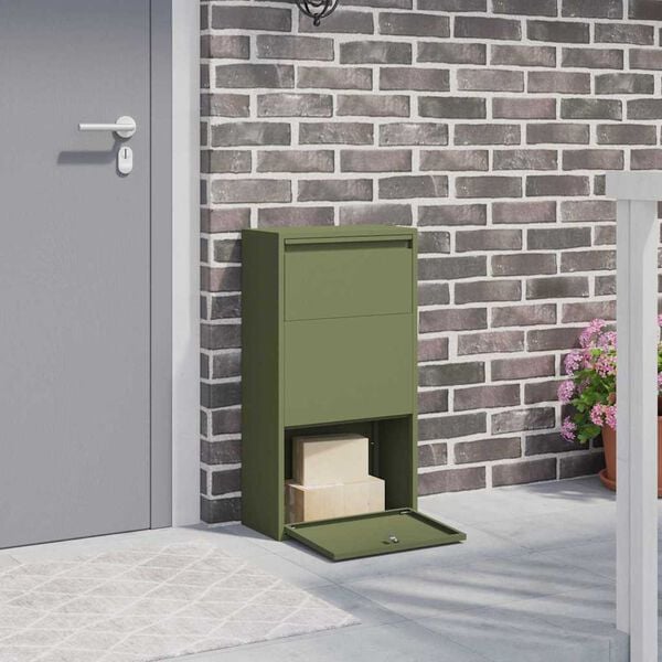 vidaXL Sandučić za pakete Maslinasto zelena 44 x 22 x 82 cm Čelik
