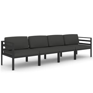 vidaXL 4-dijelna vrtna garnitura s jastucima aluminijska antracit