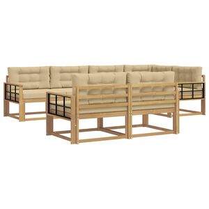 vidaXL Set vanjskih sofa s jastukom 6 pcs Bijela i bež Poliester