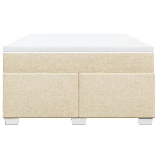 vidaXL Krevet s oprugama i madracem krem 140x200 cm od tkanine