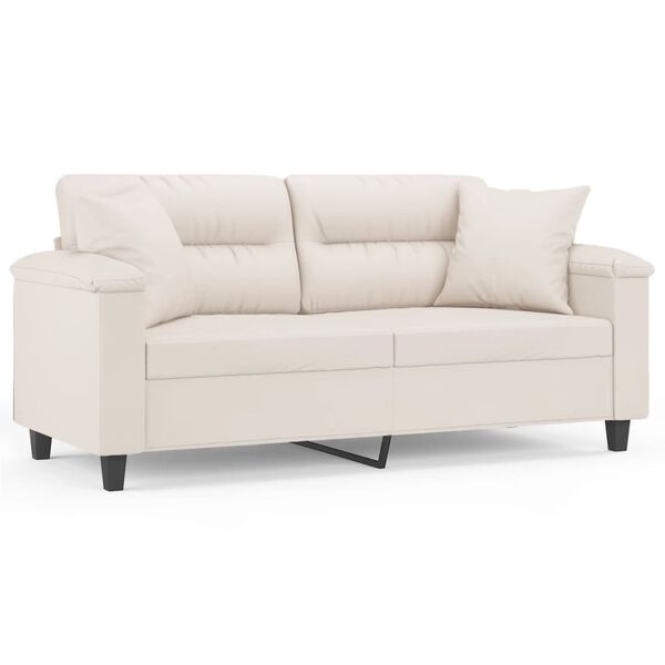 vidaXL Dvosjed s jastucima Bež 140 cm od mikrovlakana