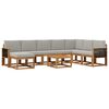 vidaXL Set vanjskih sofa s jastukom 9 pcs Prirodna i svjetlosiva