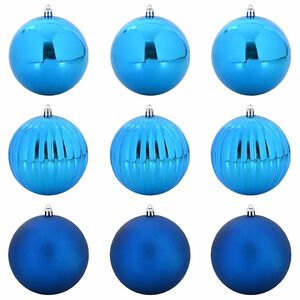vidaXL Set božićnih kuglica XL 9 kom. Plava &Oslash; 15 cm Plastika