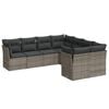 vidaXL 8-dijelni set vrtnih sofa od poliratana s jastucima sivi