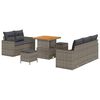vidaXL Sjedeća garnitura za vrt s jastukom 8 pcs Siva poliratan