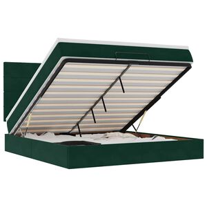vidaXL Okvir kreveta s madracima tamnozeleni 180x200cm bar&scaron;unasti