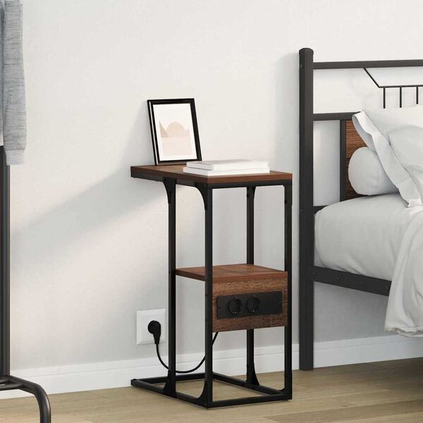 vidaXL Noćni ormar Smeđi hrast 41.5 x 26 x 60.5 cm Konstruirano drvo