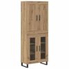 vidaXL Highboard Umjetnički hrast 69,5 x 34 x 180 cm Konstruirano drvo