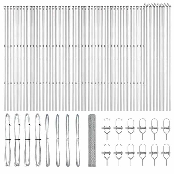 vidaXL Stup za ogradu Srebrno 100 x 1 m (25 mm mreža) Čelik
