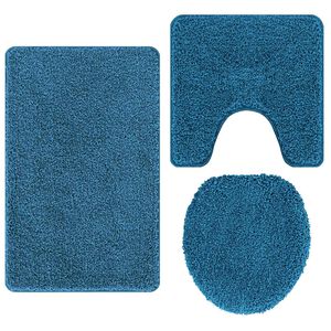 vidaXL Set prostirki za kupatilo s protukliznom podlogom 3 kom. Plava