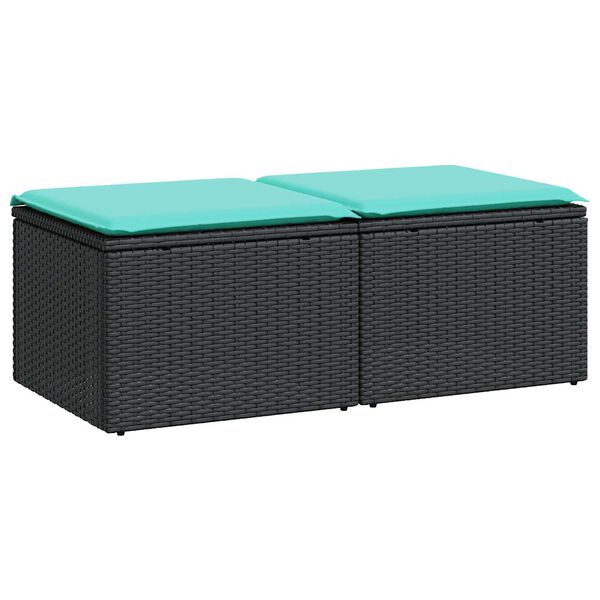 vidaXL 2-dijelni set vrtnih sofa s jastucima crni od poliratana bagrem
