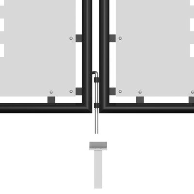 vidaXL Vrtna vrata čelična 400 x 125 cm crna
