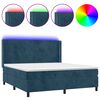 vidaXL Krevet box spring s madracem LED tamnoplavi 160x200 cm bar&scaron;un