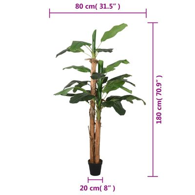 vidaXL Umjetno stablo banane 19 listova 150 cm zeleno