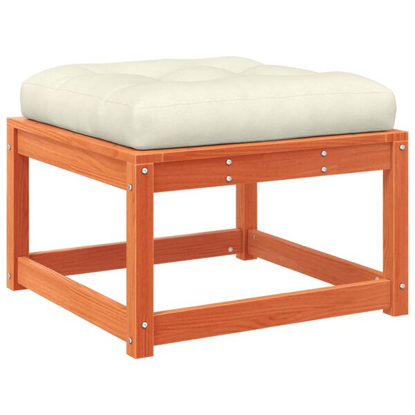 vidaXL Vrtni tabure s jastucima voštano smeđi od masivne borovine