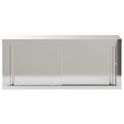 vidaXL Kuhinjski zidni ormarić s kliznim vratima od nehrđajućeg čelika