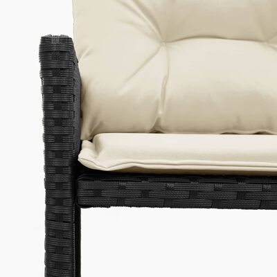 vidaXL Vrtna sofa L-oblika sa stolom i jastucima crna od poliratana