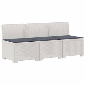 vidaXL Dvosjedni vrtni sofa s jastucima u ratan izgledu 3-sjedalo PP