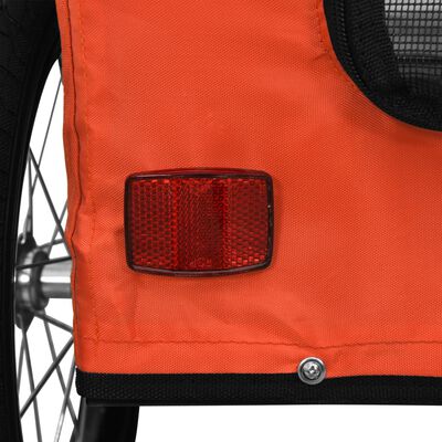 vidaXL Prikolica za bicikl za ljubimce narančasta od tkanine i željeza