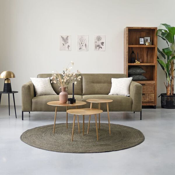 LABEL51 tepih od jute okrugli 150 x 150 cm XL maskirni