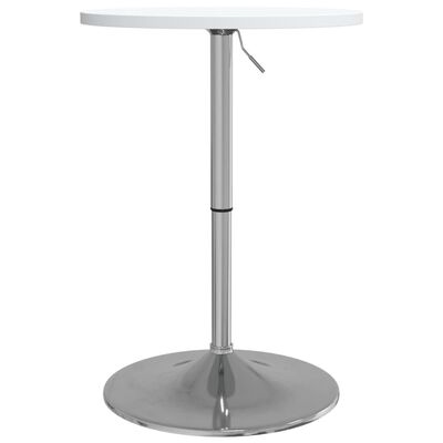 vidaXL Barski stol bijeli 50 x 50 x 90 cm drvo i kromirani čelik