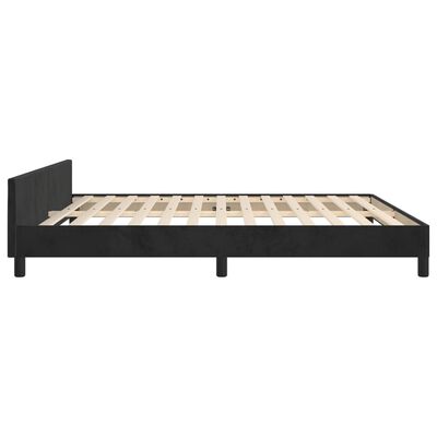 vidaXL Okvir za krevet s uzglavljem crni 160x200 cm baršunasti