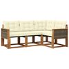 vidaXL Set vanjskih sofa s jastukom 4 pcs Prirodna i krem