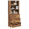 vidaXL Highboard Staro drvo 69,5 x 32,5 x 180 cm Konstruirano drvo