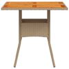vidaXL Vrtni stol bež 80 x 80 x 75 cm od poliratana i drva bagrema