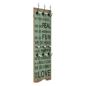 vidaXL Zidna vje&scaron;alica za kapute sa 6 kuka HAPPY LOVE 120 x 40 cm