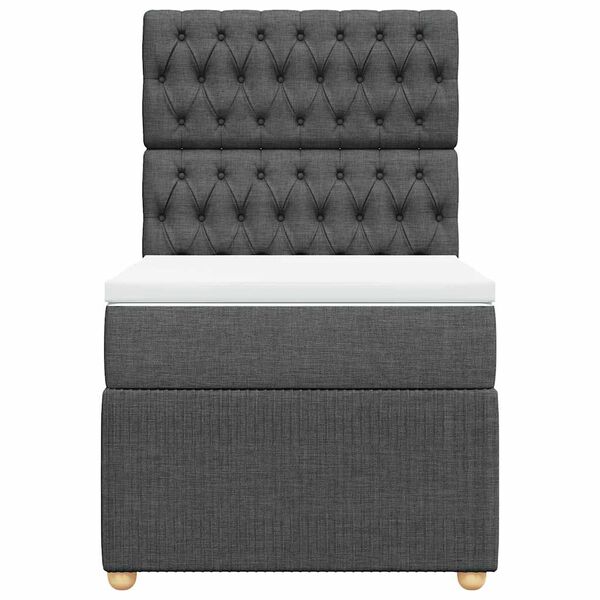 vidaXL Okvir kreveta s oprugama i madrac tamnosivi 80x200cm od tkanine