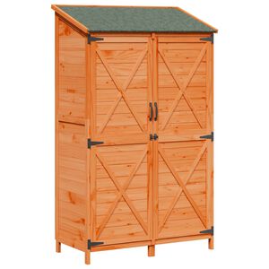 vidaXL Vrtna &Scaron;upa Smeđa 106 x 56 x 176,5 cm Čvrsto drvo jele
