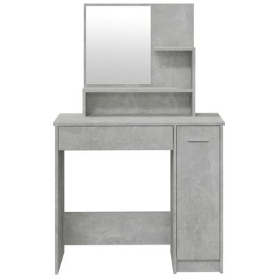 vidaXL Toaletni stolić s ogledalom siva boja betona 86,5x35x136 cm