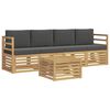 vidaXL Set vanjskih sofa 5 kom. Bijela i antracit Poliester