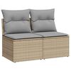 vidaXL 2-dijelni set vrtnih sofa s jastucima bež od poliratana bagrem