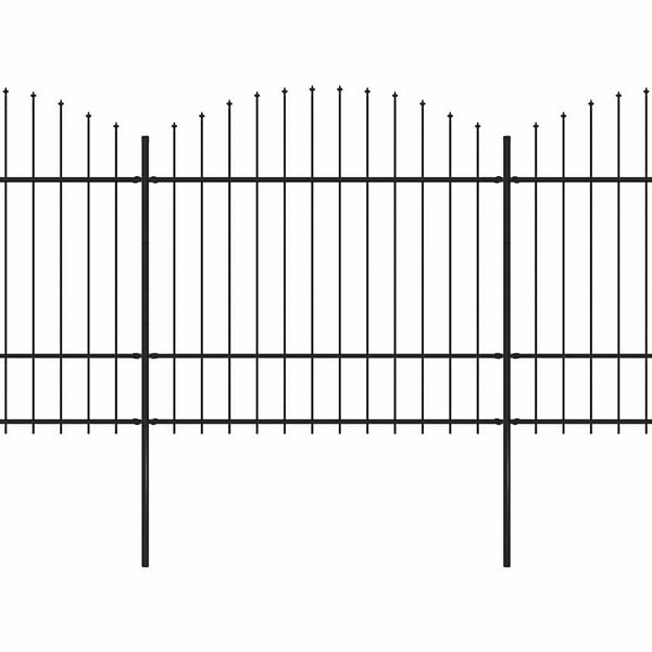 vidaXL Vrtna ograda s vrhom koplja Čelik 1070x175 cm Crna