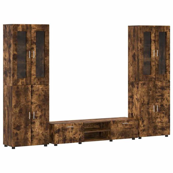 vidaXL Set TV komoda s policom FLORIN Dimljeni hrast Konstruirano drvo