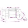 vidaXL Dječji krevet na kat i zavjese crno-bijeli 90x190 cm borovina