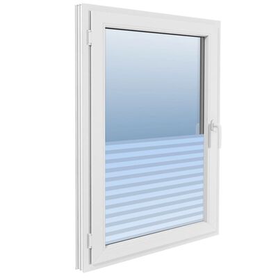 vidaXL Mutna prozorska folija za privatnost ljepljiva prugasta 0,9x5 m
