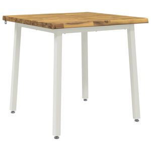 vidaXL 60 x 55 x 75 cm Čvrsto drvo akacije Bijela Pravokutni