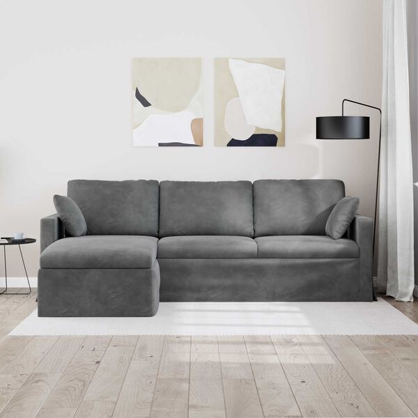 vidaXL Sofa Tamno siva 198 x 134 x 80 cm Bar&scaron;un