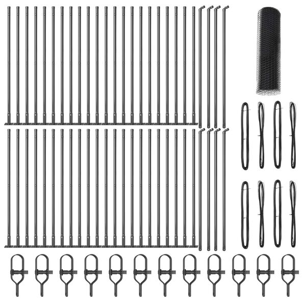 vidaXL Stup za ogradu Siva 100 x 1 m (25 mm mreža) Čelik i PVC