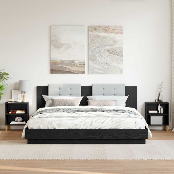 vidaXL Ormarić za krevet 2 pcs Crni hrast 40 x 30 x 50 cm