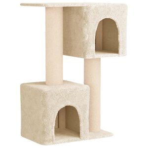 vidaXL Mačje drvo s sisalnim postoljima za grebanje Krem 114 cm