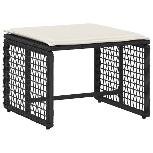 vidaXL Set vanjskog namje&scaron;taja s jastukom 5 pcs Crna i bijela