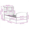 vidaXL Krevet s regalom za knjige bez madraca 90x200 cm od borovine