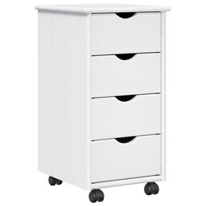 vidaXL Mobilni ormar 34 x 39 x 65,5 cm Čvrsto borovo drvo Bijelo